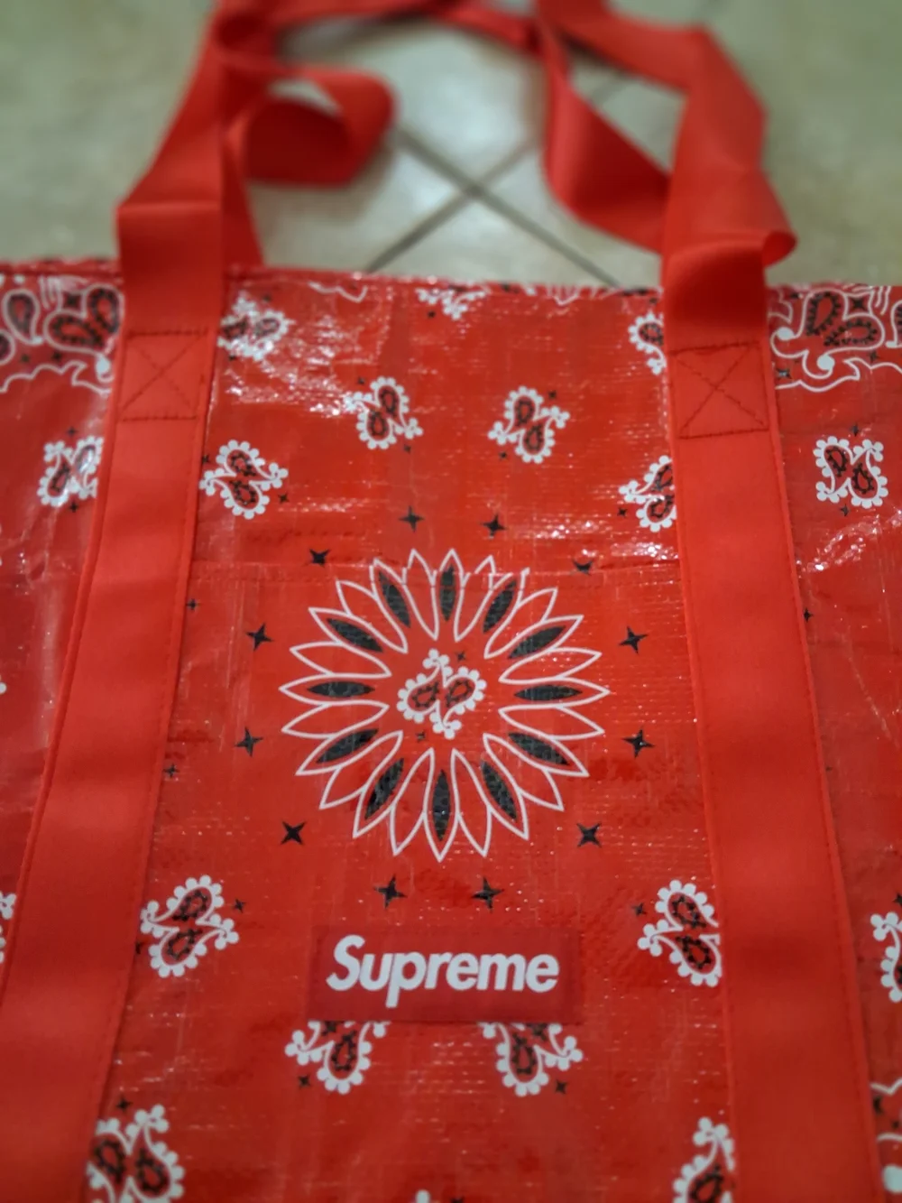Supreme Red Bandana-Print Tote